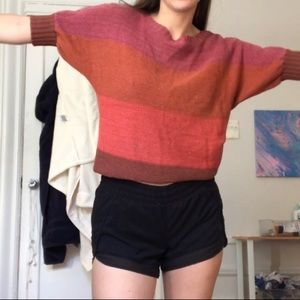 Colorblocked Vintage Short-sleeve sweater